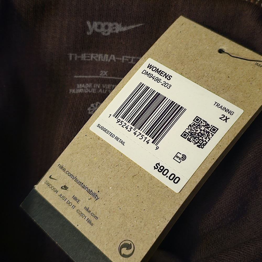 NIKE YOGA LUXE TEXTURED COVER-UP Pullover Sweater Womens Plus Size 2X - Picture 4 of 5